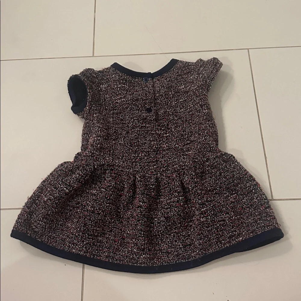 Little me Tweed Baby Dress with Gold Buttons 18m baby girl
